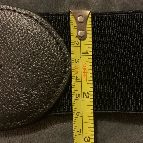 Elastic Leather Gemstone Wide Fashion Belt - Picture 7 of 7